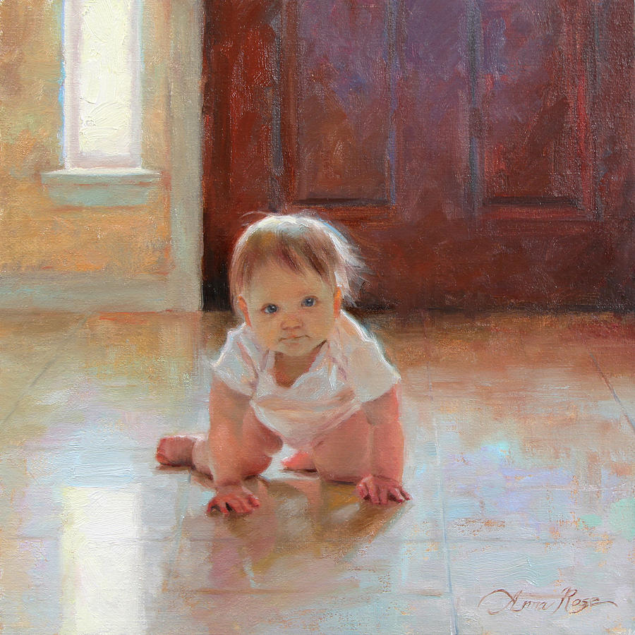 Baby Painting - Exploring by Anna Rose Bain