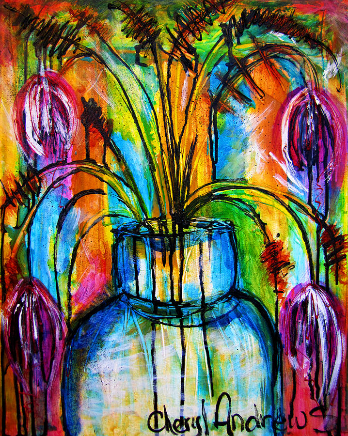 Flower Mixed Media - Explosion by Cheryl Andrews