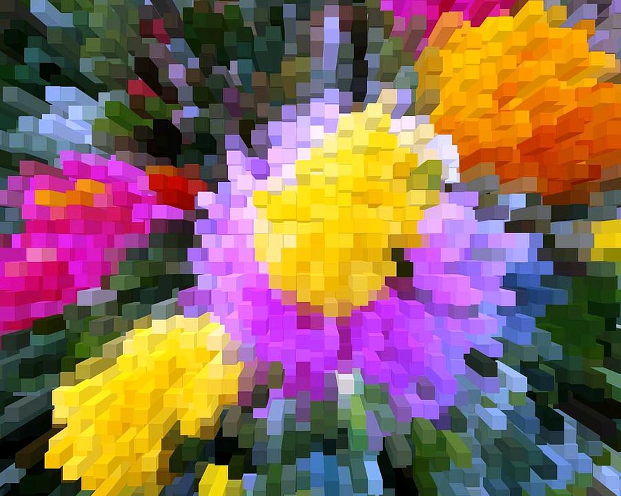 Abstract Digital Art - Explosion of Color by Sharon Bock