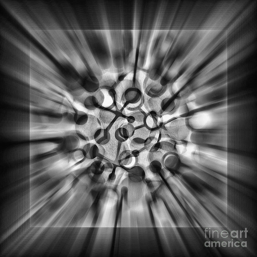 Abstract Digital Art - Explosive Abstract Black and White by Kaye Menner by Kaye Menner