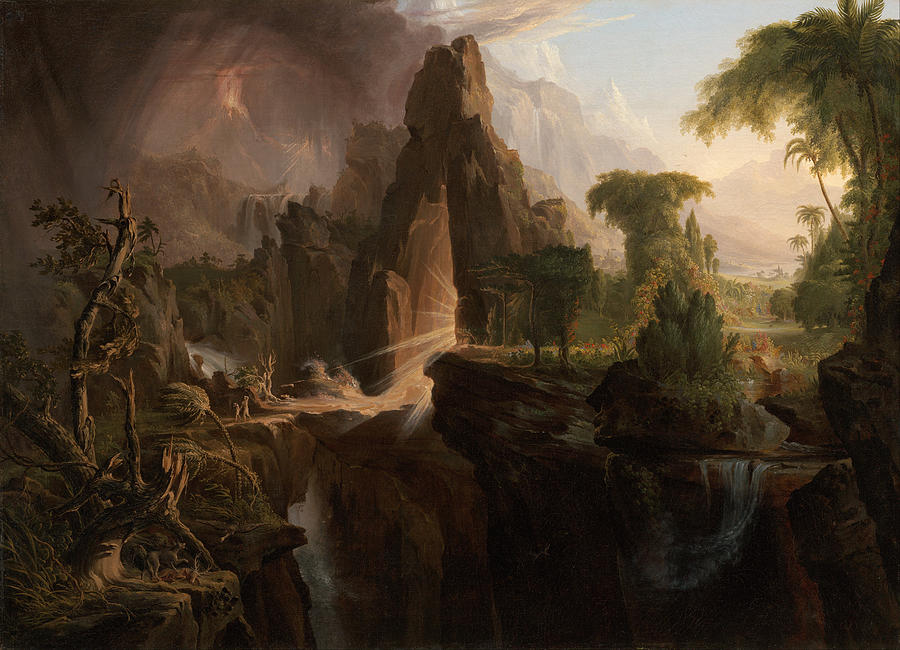 Thomas Cole Painting - Expulsion from the Garden of Eden by Thomas Cole