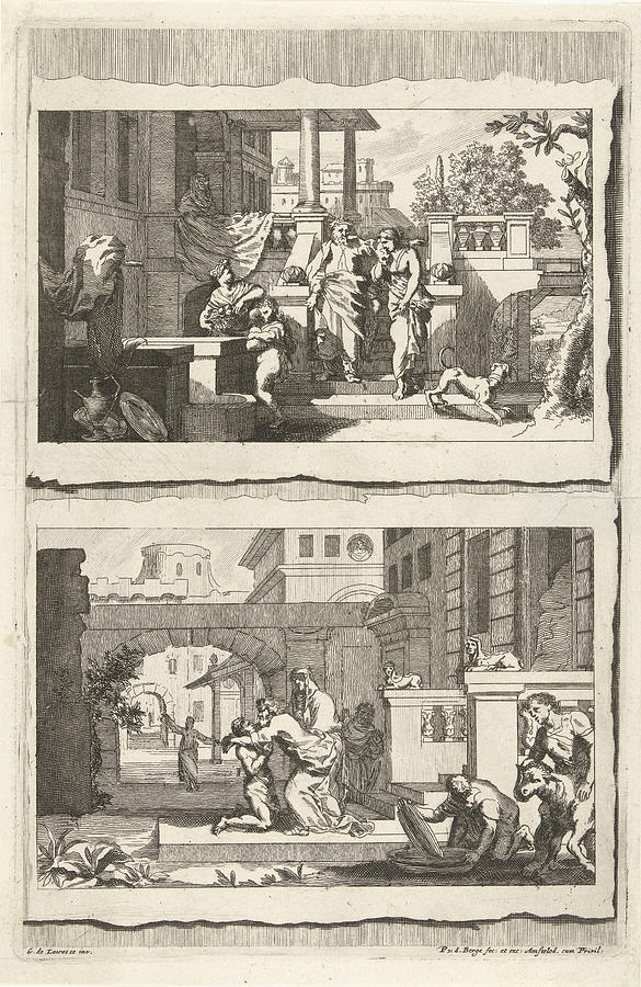 Bread Drawing - Expulsion Of Hagar And Ishmael And The Return by Pieter Van Den Berge