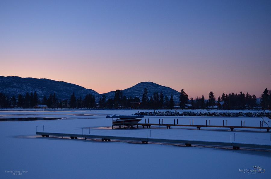 Extended-Winter-Sunset Skaha Lake 2-25-2014 Photograph by Guy Hoffman