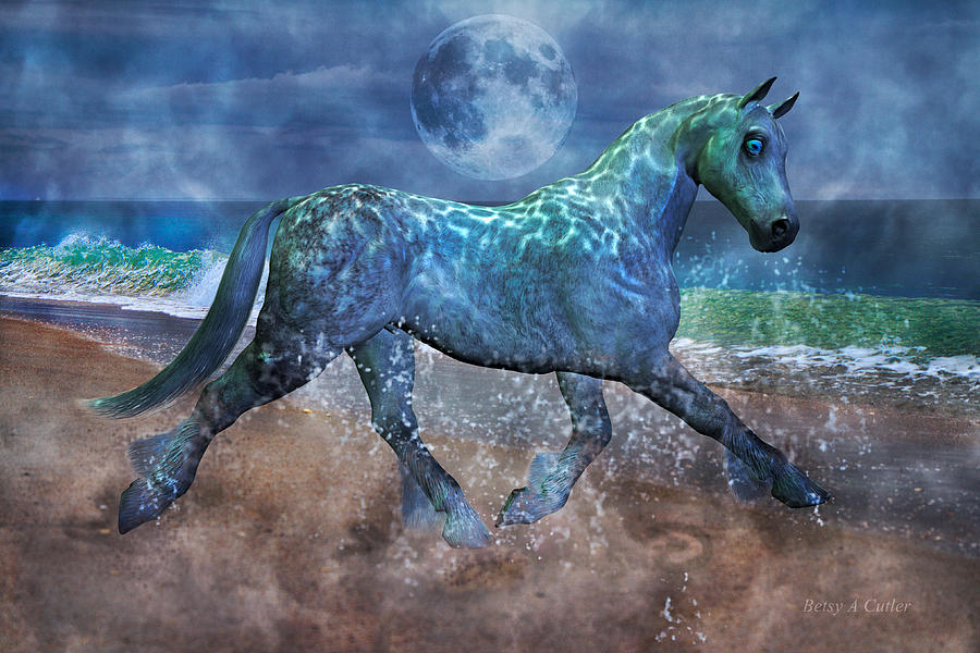Horse Digital Art - Extension of the Sea by Betsy Knapp