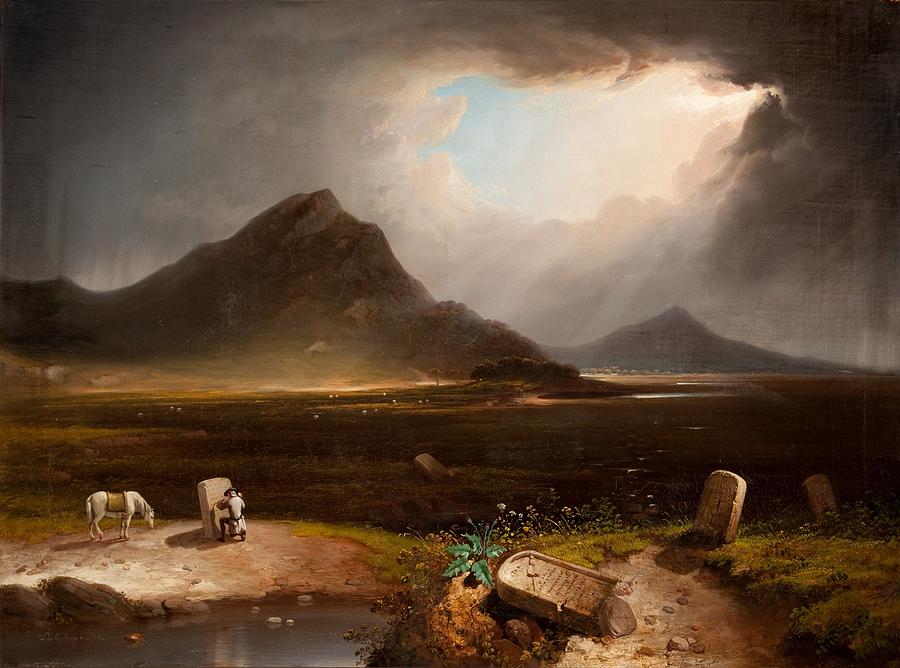 Mountain Painting - Extensive Landscape With Stonemason by Daniel M. Mackenzie