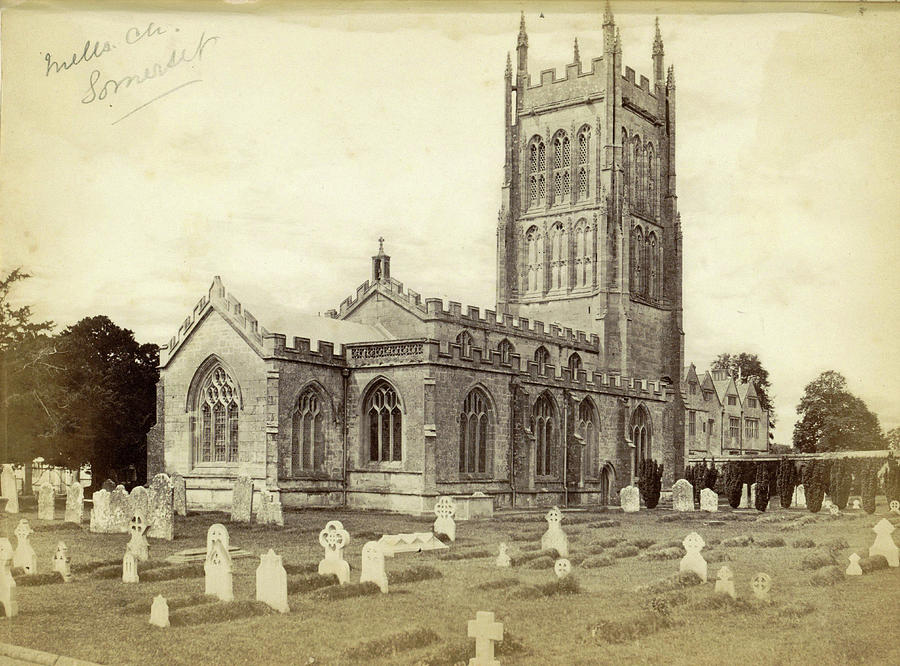 Exterior Of The Church Of St. Andrew With A Graveyard Drawing by ...