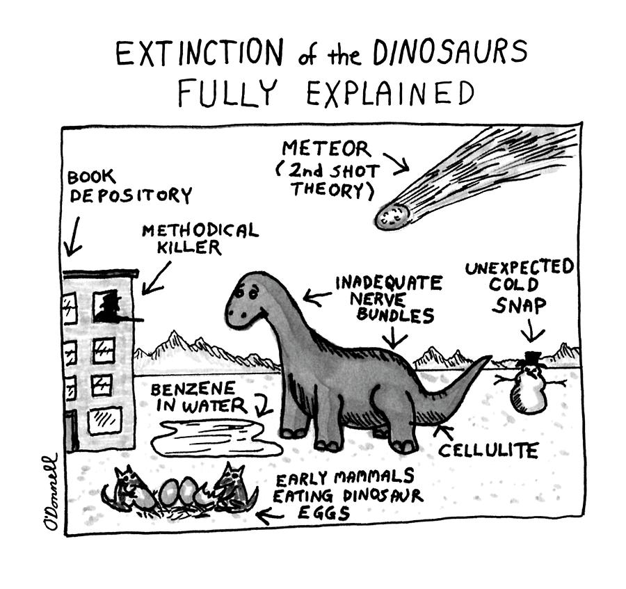 Extinction Of The Dinosaurs Fully Explained Drawing by Mark ODonnel