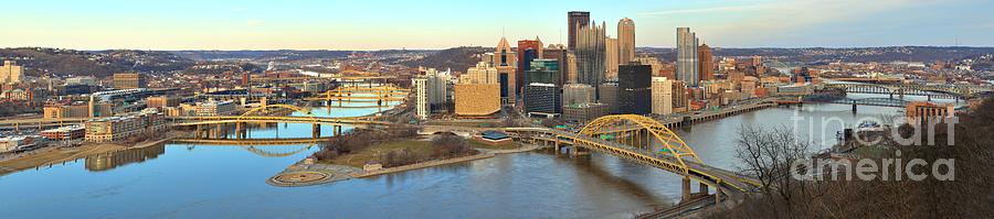 Extra Wide Pittsburgh Spring Panorama Photograph by Adam Jewell