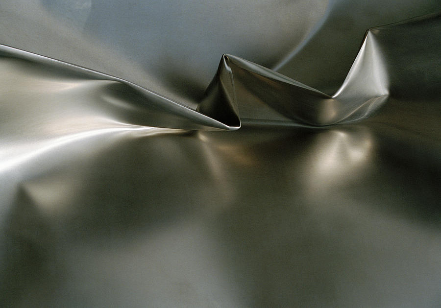 Extreme Close-Up of twisted aluminum Photograph by Martin Diebel
