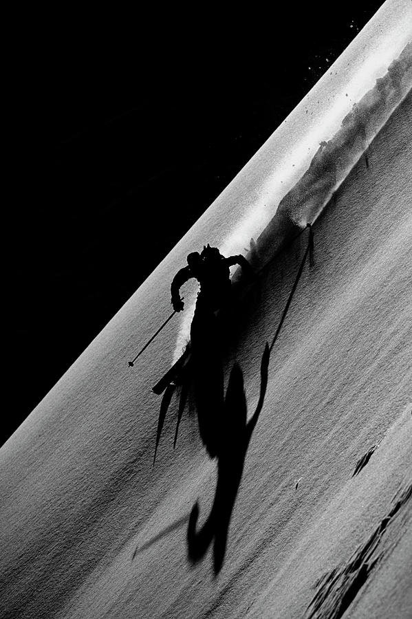 Action Photograph - Extreme Skier Turning Hard In Backlit by Patrik Lindqvist Action Photograph - Extreme Skier Turning Hard In Backlit by Patrik Lindqvist