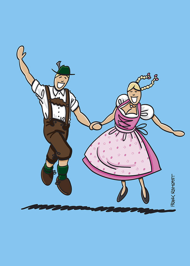 Munich Movie Digital Art - Exuberant Oktoberfest Couple Dancing by Frank Ramspott