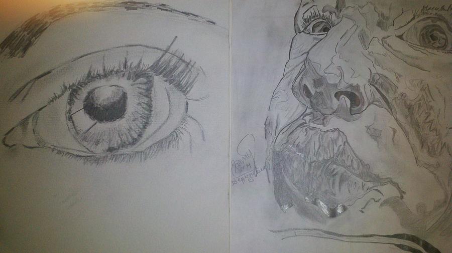 Eye Drawing - Eye And Face by Samson Agegnehu