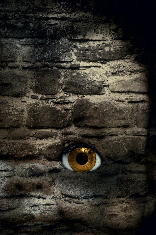 Doll Photograph - Eye In Brick Wall by Amanda Elwell