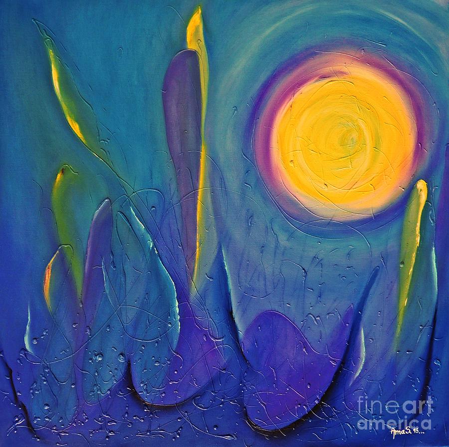 Abstract Painting - Eye in the Sky by Amalia Suruceanu