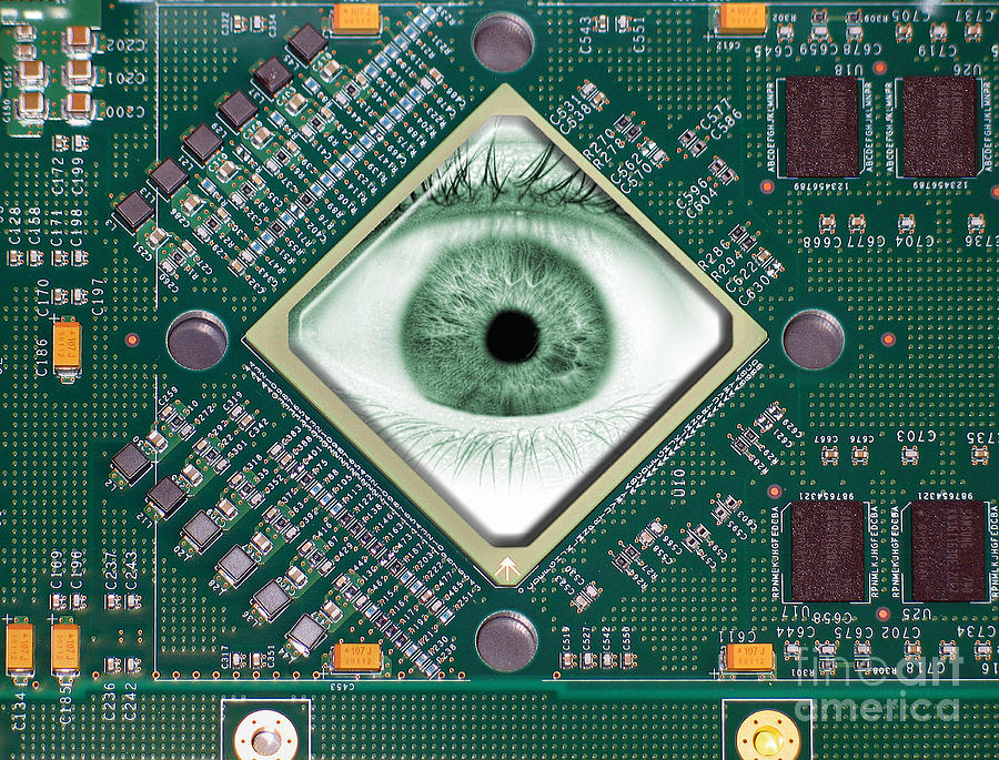 Eye Inside Computer Chip Photograph by Mike Agliolo