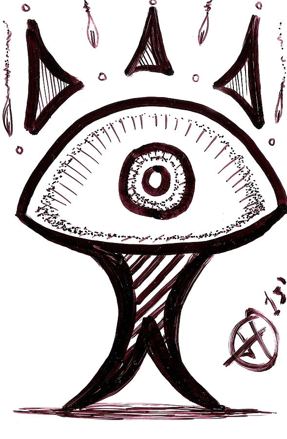 Eye Man Drawing by Jo Neski - Pixels