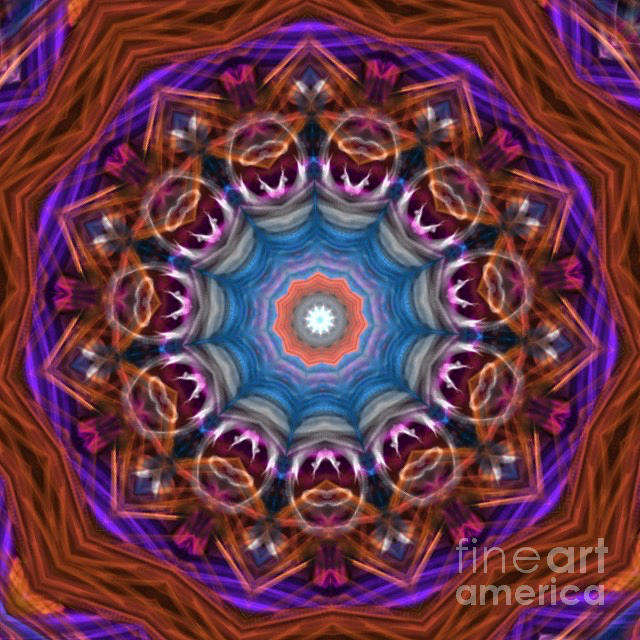 Eye of God Dusty Blue Red Rust Purple Halo Digital Art by Dawn Boyer ...