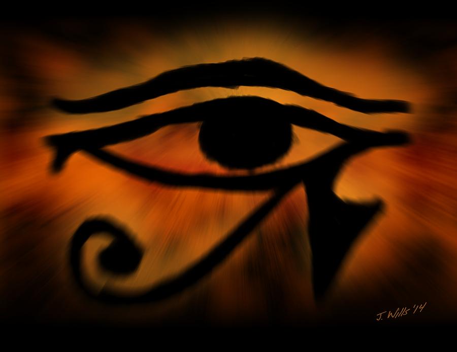 Glyphs Painting - Eye of Horus Eye of Ra by John Wills
