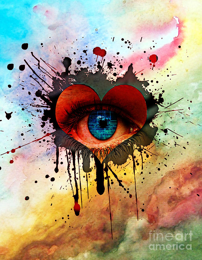 Eye Of Love Mixed Media by Ben Yassa