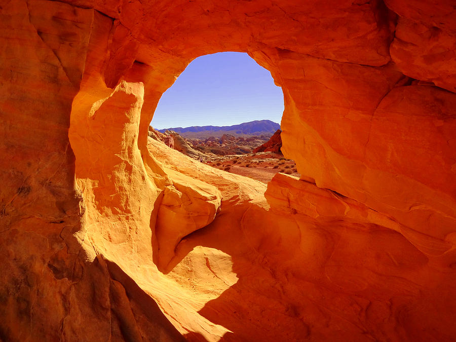 Desert Photograph - Eye of the Rock At Valley of Fire by Donna Spadola