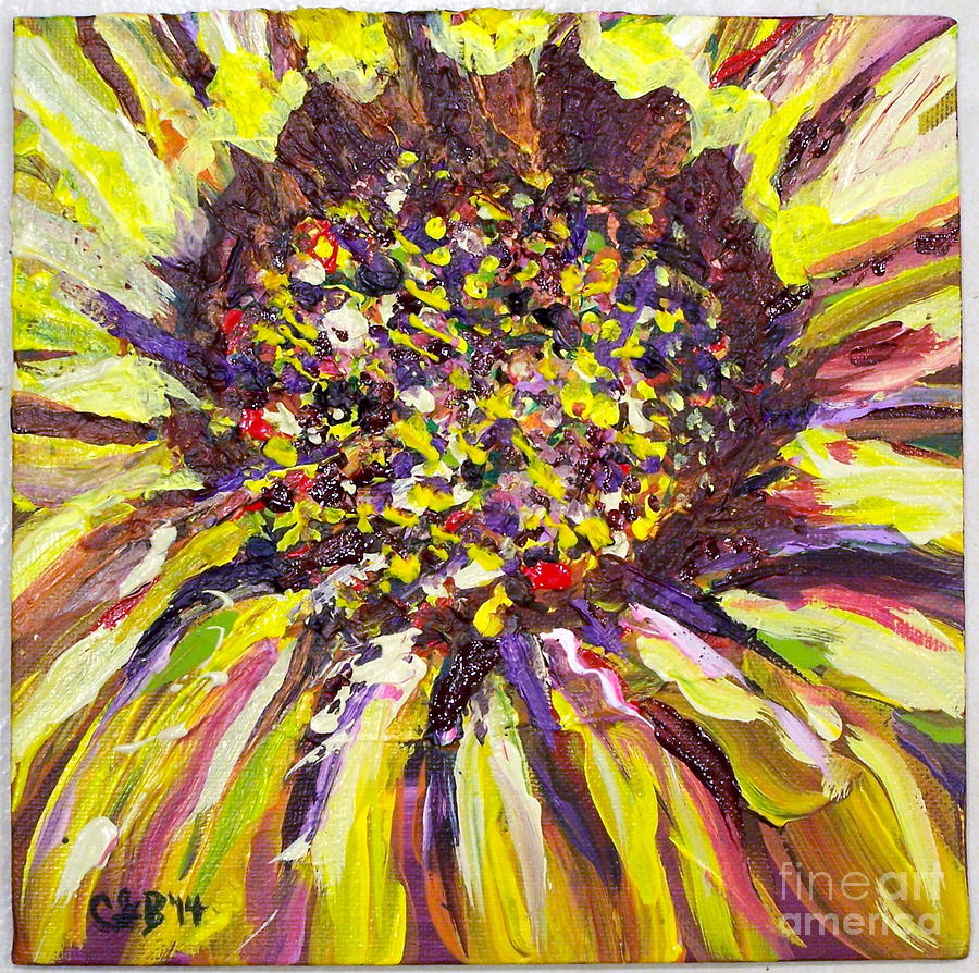 Eye of the Sunflower Painting by Catherine Gruetzke-Blais