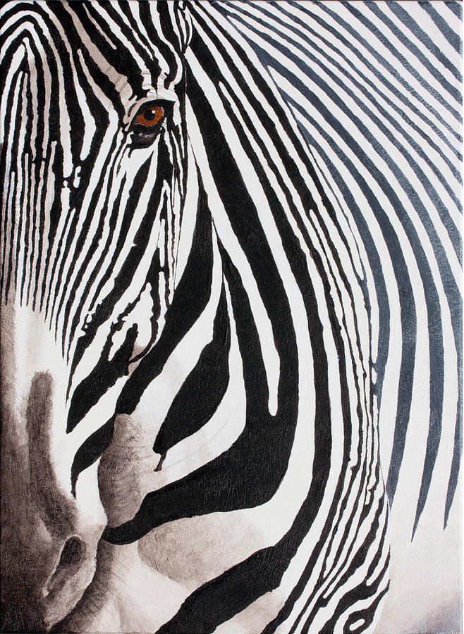 Eye of the Zebra II Painting by Mike Robles