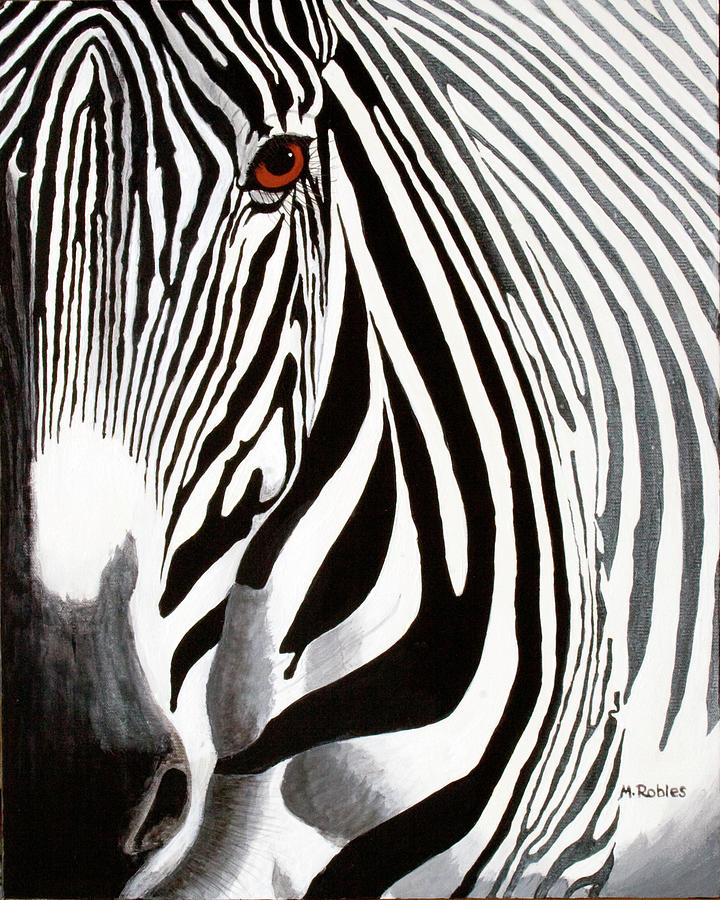 Eye of the Zebra Painting by Mike Robles