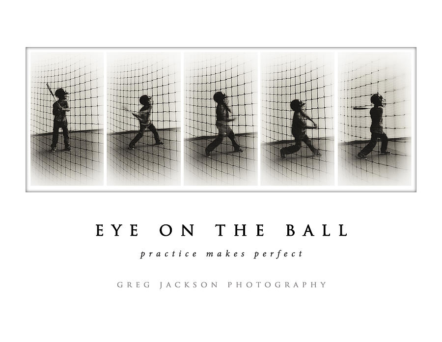 Baseball Photograph - Eye On the Ball  black and white collection by Greg Jackson