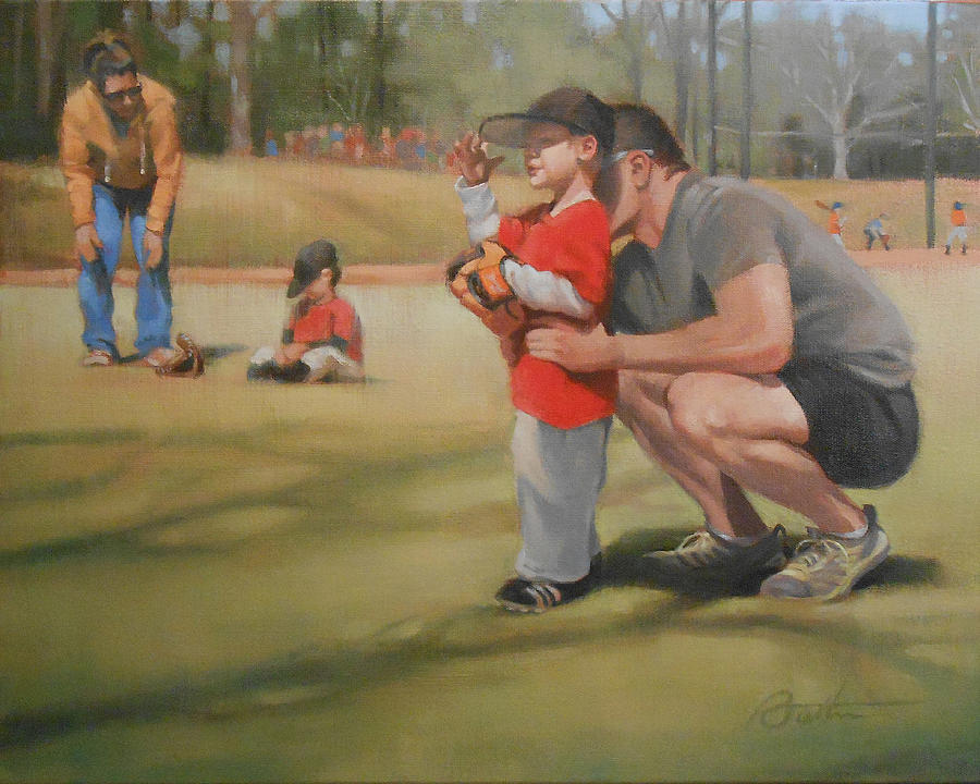 Baseball Painting - Eye On The Ball by Todd Baxter