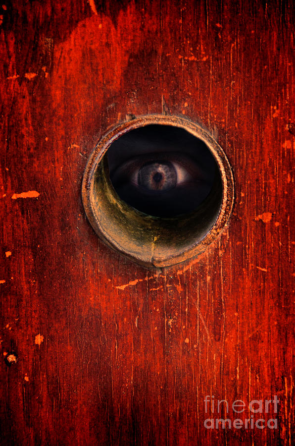 Eye Through Hole in a Door Photograph by Jill Battaglia - Fine Art