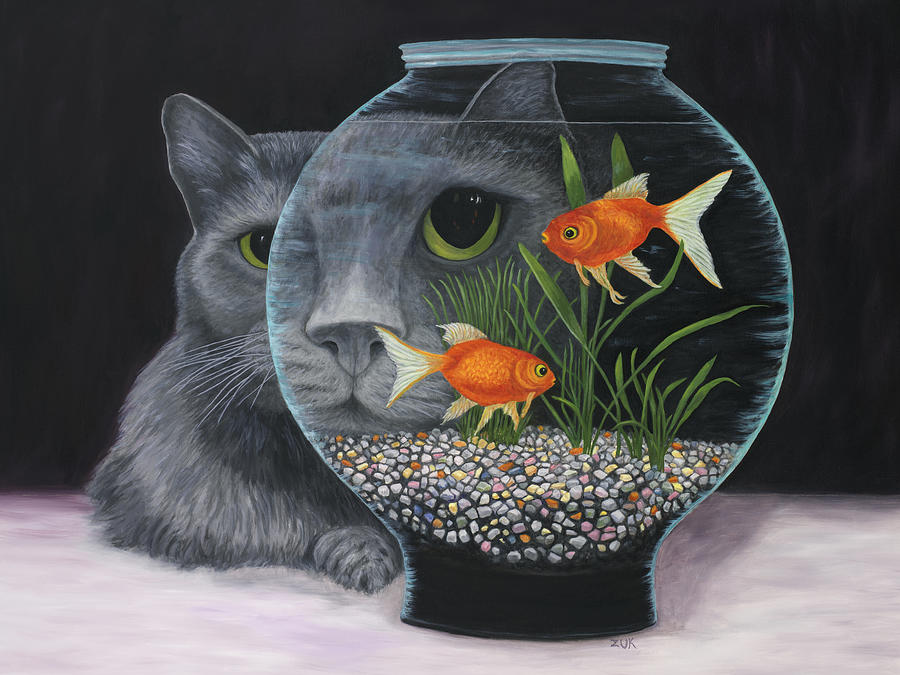 Fish Painting - Eye to Eye by Karen Zuk Rosenblatt