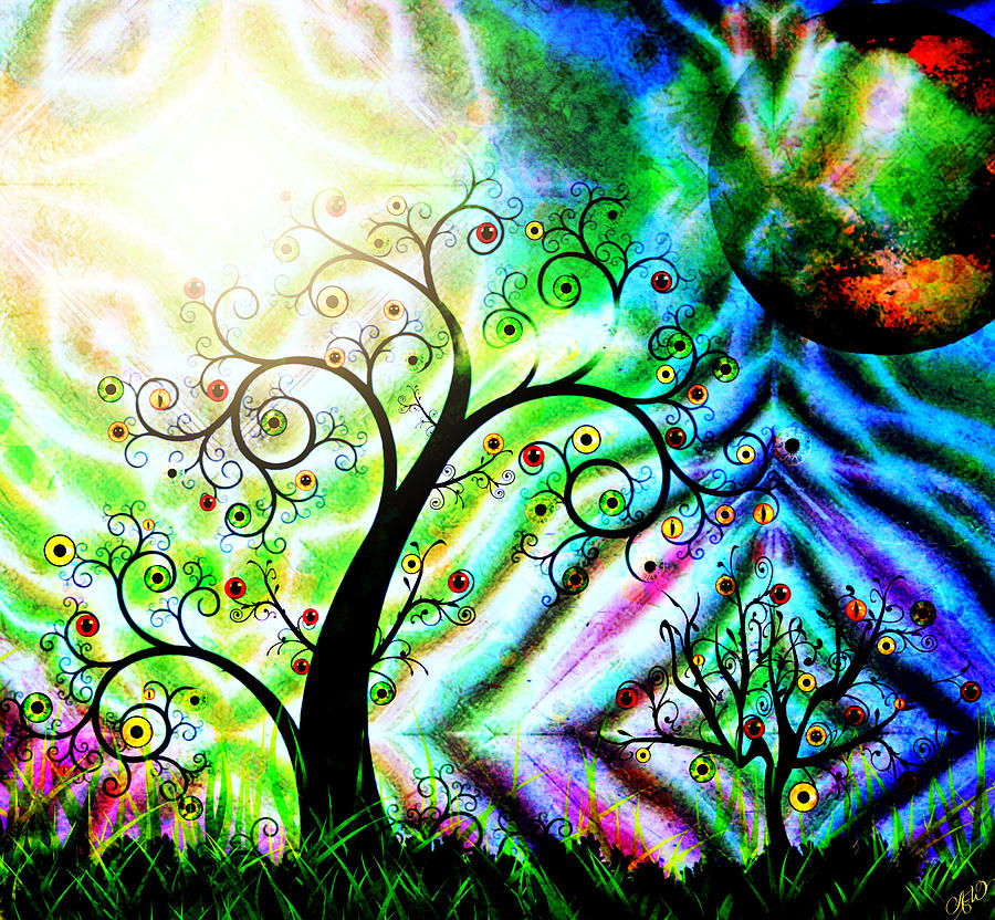 Eye Tree Painting by Ally  White