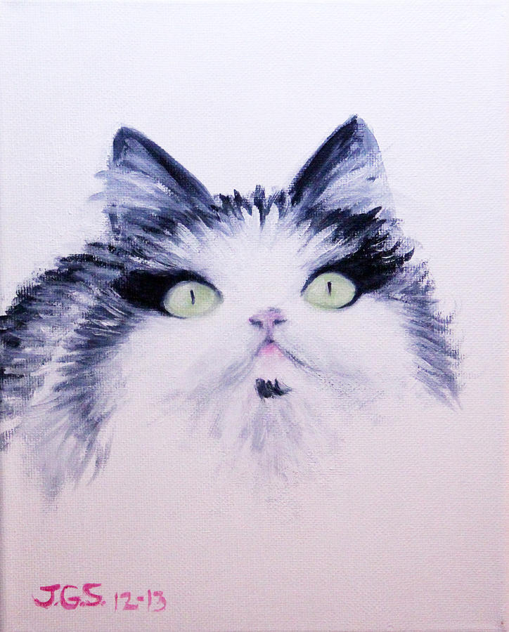 Eyelash Kitty Painting by Janet Greer Sammons