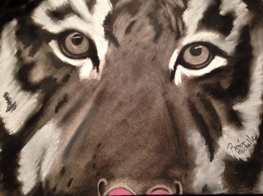 Eyes of the Tiger Drawing by Renee Michelle Wenker