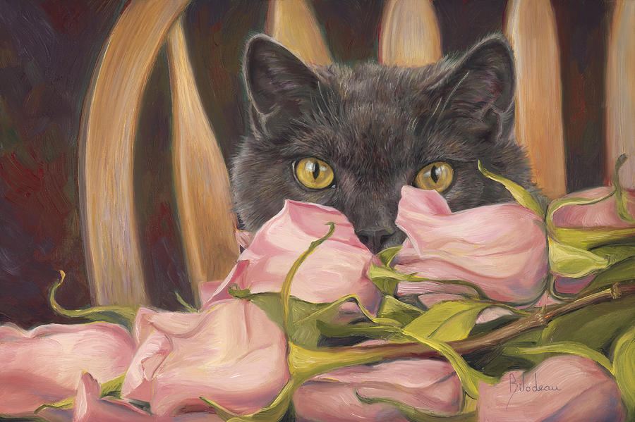 Cat Painting - Eyes On Things by Lucie Bilodeau