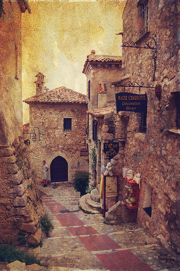 Eze Street in Color. France Photograph by Jenny Rainbow