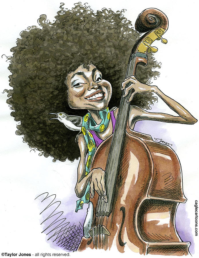 Jazz Drawing - Ezperanza Spalding by Taylor Jones