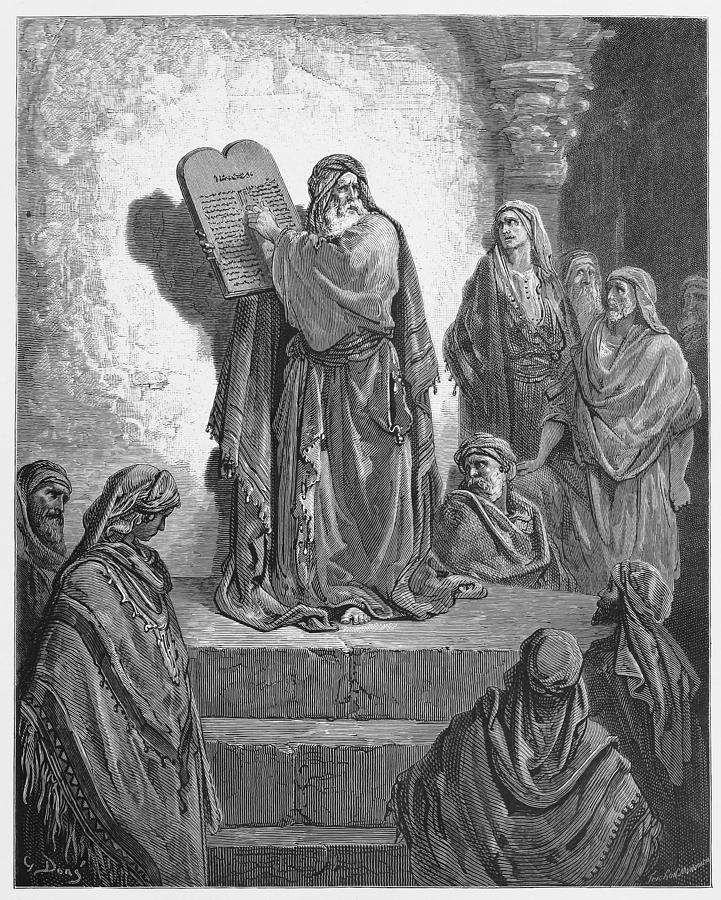 Gustave Dore Drawing - Ezra reads the Law to the Israelites  by Oprea Nicolae
