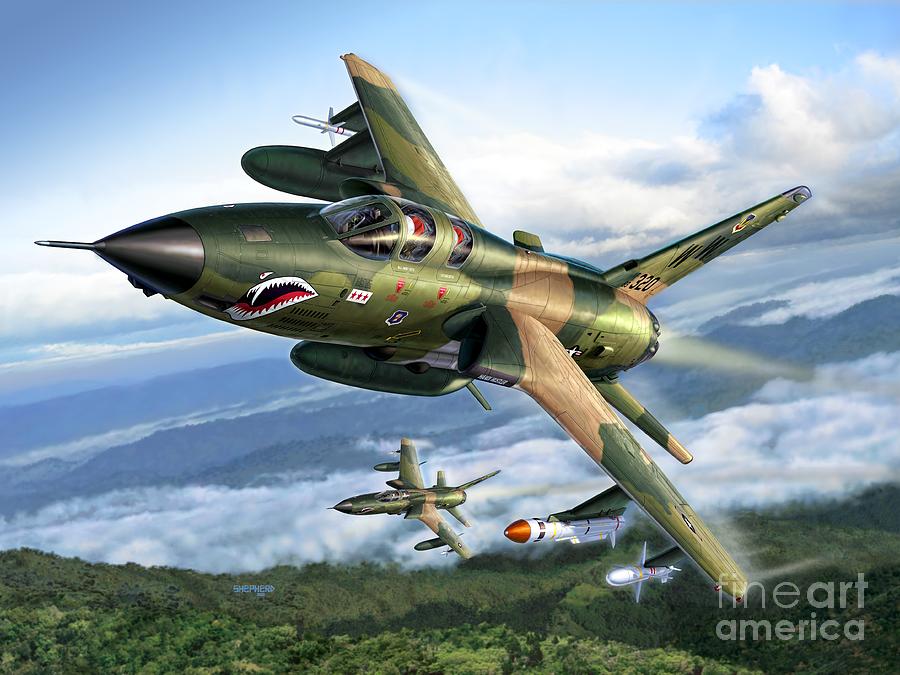 F-105G Wild Weasels Digital Art by Stu Shepherd
