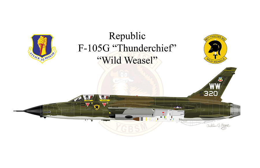F-105G Wild Weasel Greeting Card Digital Art by Arthur Eggers
