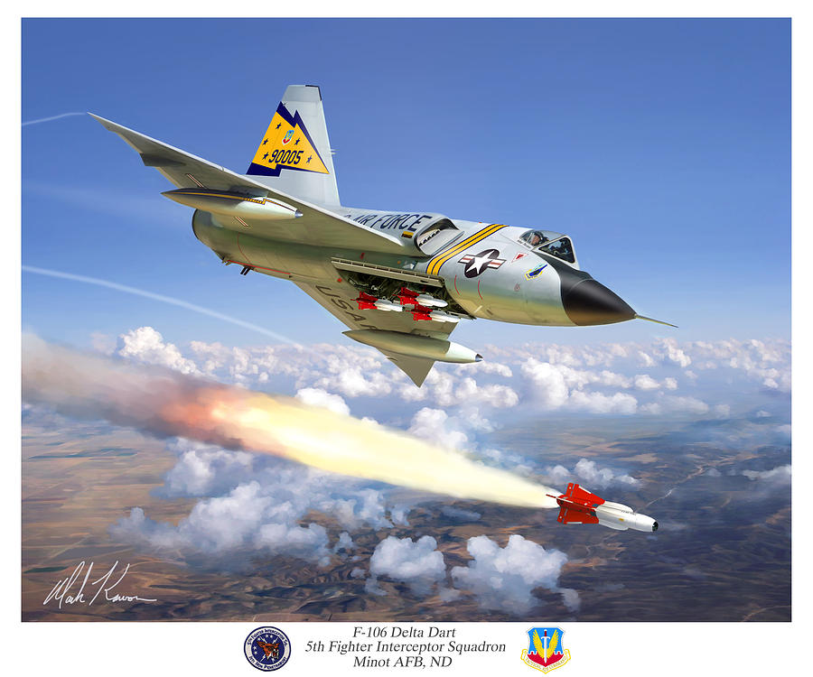 F-106 Delta Dart 5th FIS Painting by Mark Karvon