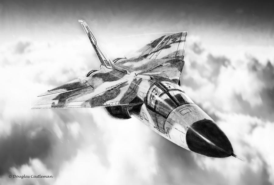 F111 Drawing by Douglas Castleman