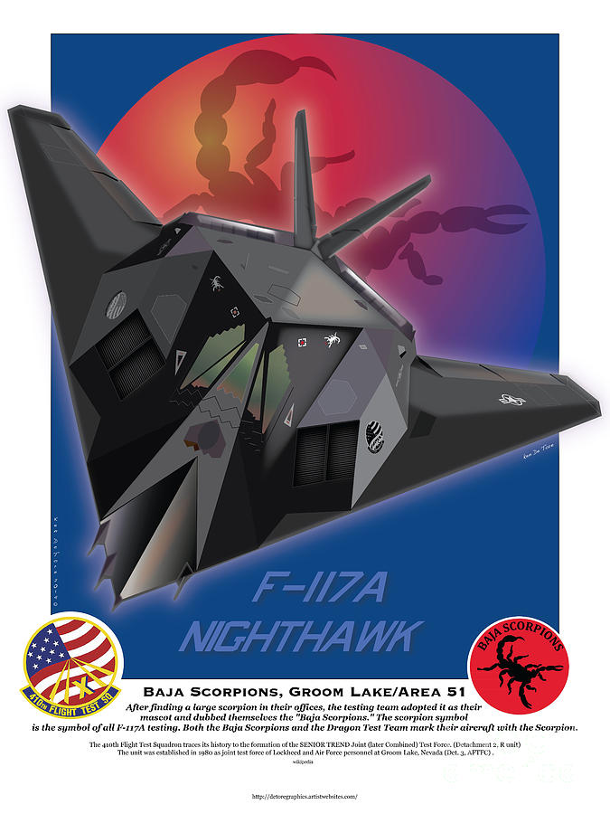 F-117 Nighthawk Baja Scorpions Digital Art by Kenneth De Tore