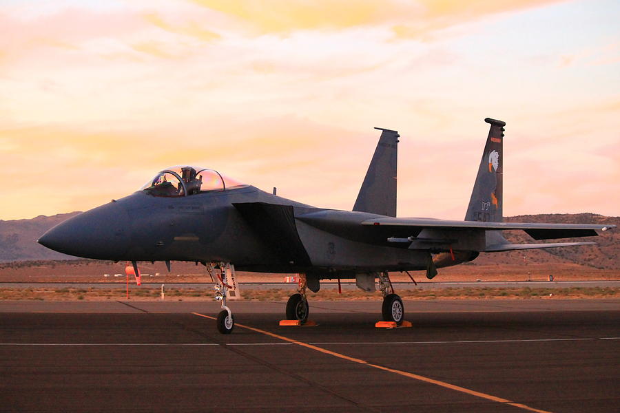 F-15 Eagle at Sunset Photograph by Saya Studios