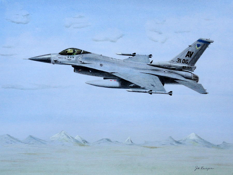 F-16 Over Aviano Painting by Joseph Burger