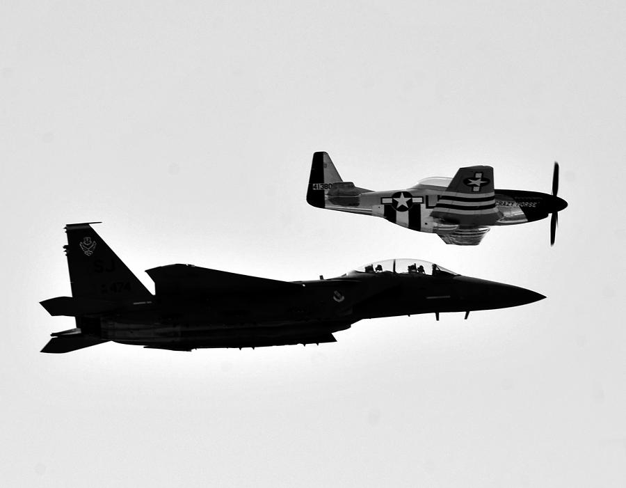 F 15 and  P 51 Photograph by David Lee Thompson