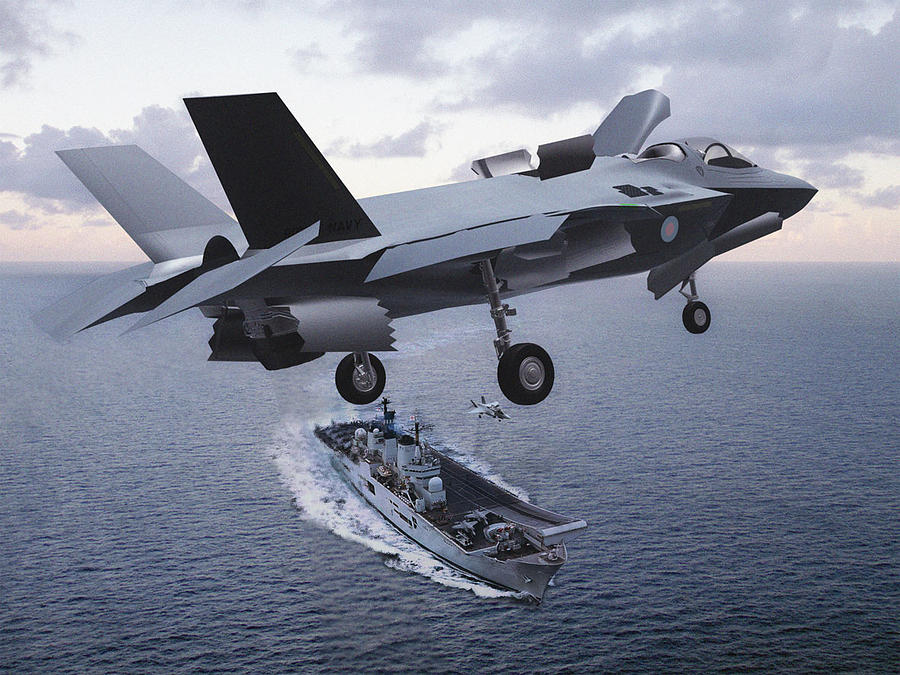 F 35 Strike Fighter On Final Approach to the US Marine Corps Assault ...