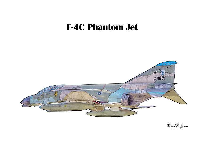 Airplane Digital Art - F-4C Phantom Jet by Barry Jones
