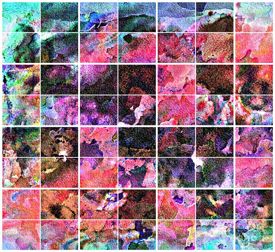 Tiled Watercolor Blocks with Texture 5 Tapestry - Textile by Barbara A Griffin