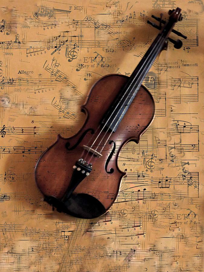 Music Photograph - F Minor Arpeggios with Violin by Suzanne Muldrow